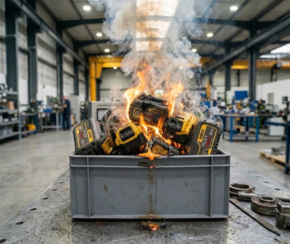 Thermal runaway — pożar ogniw Li-ion w pojemniku magazynowym