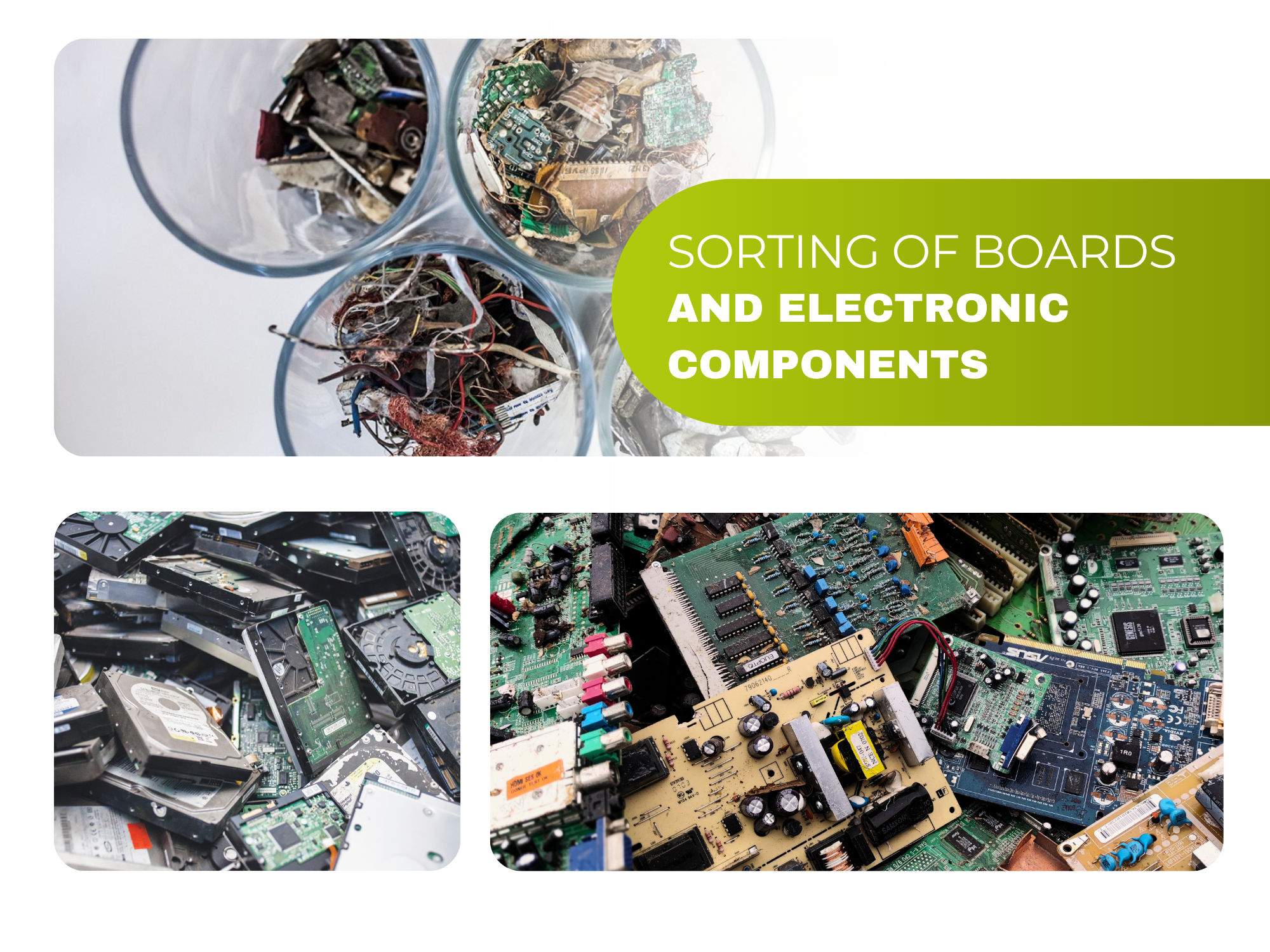 Sorting of boards and electronic components
